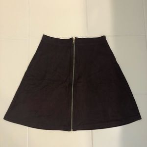 Charlotte Russe Suade Skirt with Gold Zipper